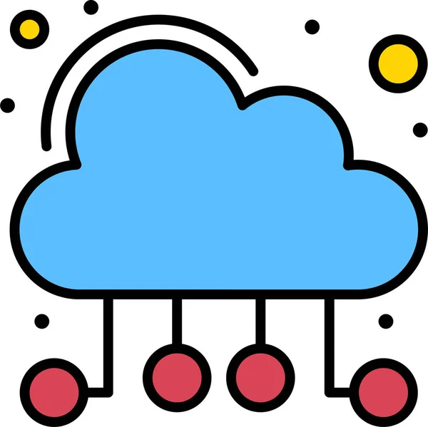 Cloud Computing Icono Red — Vector de stock