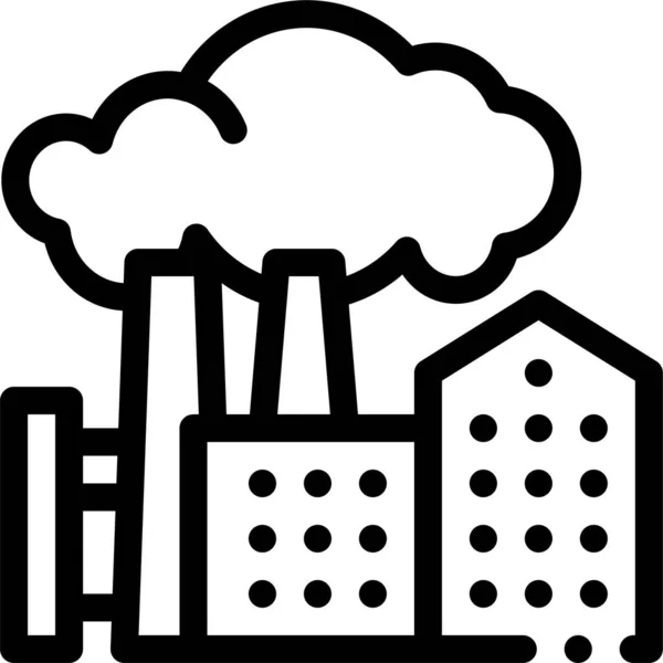 Über Fabrik Schädliches Symbol Gebäude Kategorie — Stockvektor