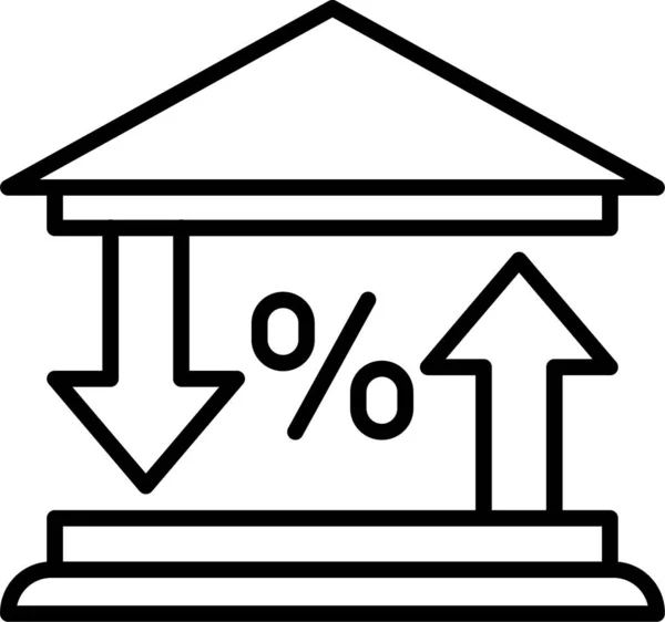 Bank Deposit Devaluation Icon — Stock Vector