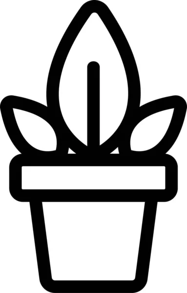Контурна Піктограма Квітки Рослини Контурному Стилі — стоковий вектор