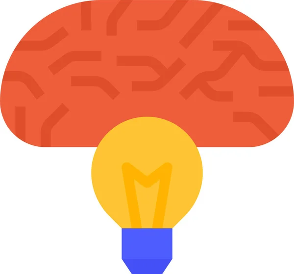 Gehirn Kreativität Idee Ikone — Stockvektor