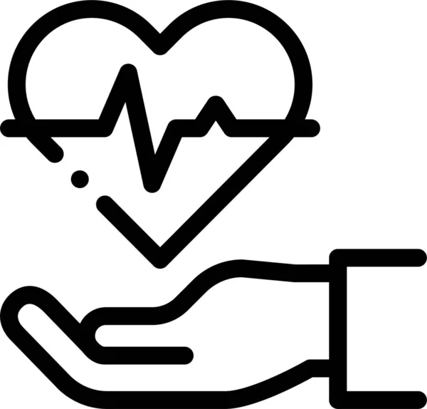 Elder Hand Heart Icon — Stock Vector