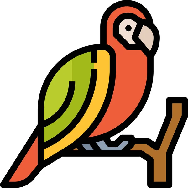 Animal Parrot Wildlife Icon Estilo Filledoutline — Vector de stock