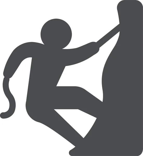 Climbing Rock Adventure Icon Solid Style — Image vectorielle