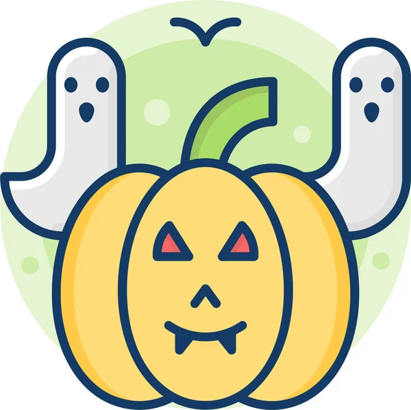 Icône Citrouille Fantôme Halloween Dans Catégorie Halloween — Image vectorielle