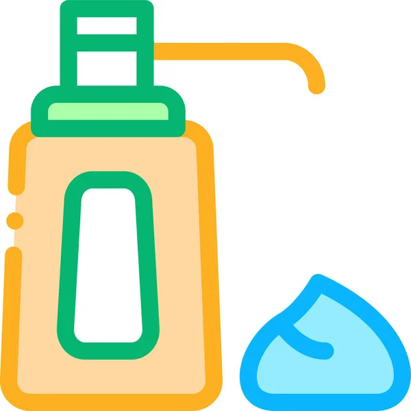 Kosmetik Ikone Für Flaschenpflege Stile Der Abgefüllten Umrisse — Stockvektor
