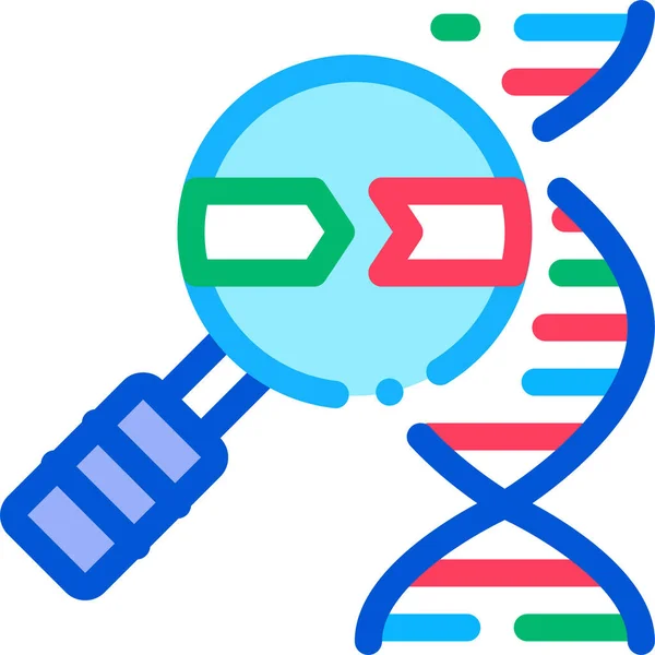 Genetikai Nagyító Molekula Ikon — Stock Vector