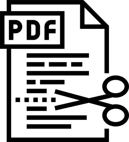 Cutting Pdf File Icon Outline Style — Image vectorielle