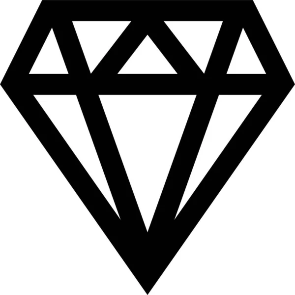 Diamant Fiançailles Icône Gemme Dans Style Contour — Image vectorielle
