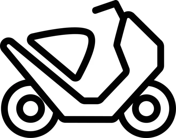 アウトラインスタイルのバイクコンターデリバリーアイコン — ストックベクタ