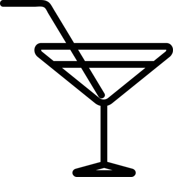 Alcohol Cocktail Glass Icon Outline Style — Stock Vector