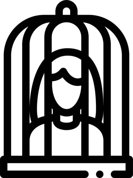 Cage Harcèlement Victime Icône — Image vectorielle