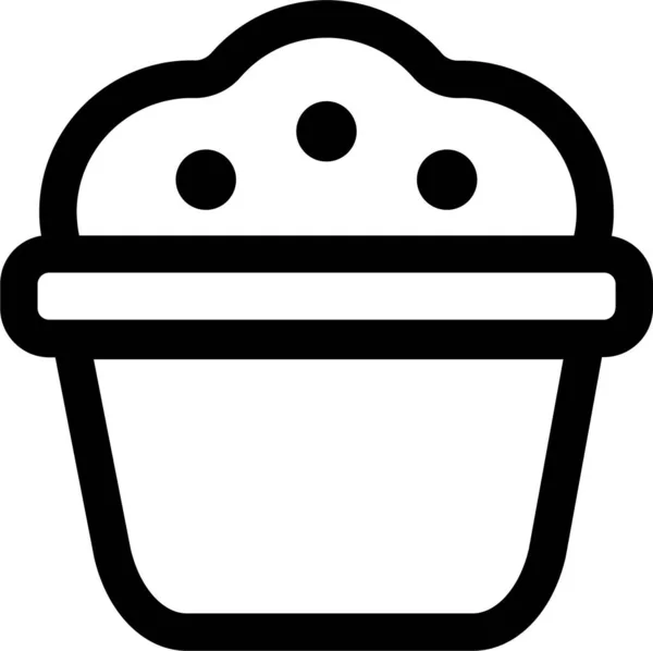 Pastel Queso Cocina Icono Postre Estilo Del Esquema — Vector de stock