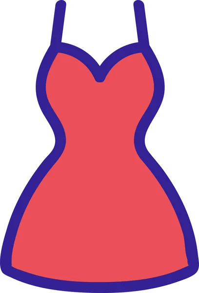Περίγραμμα Ρούχα Εικονίδιο Φόρεμα Filledskip Στυλ — Διανυσματικό Αρχείο