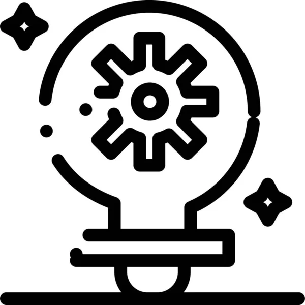 Bulb Gear Light Icon Outline Style — Stock Vector