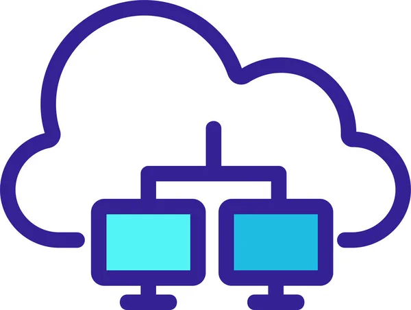 Icona Internet Del Computer Cloud Nella Categoria Computer Hardware — Vettoriale Stock