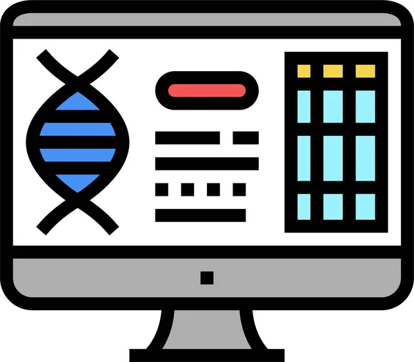 Значок Генетичної Піктограми Комп Ютерних Досліджень Стилі Заповненої Лінії — стоковий вектор