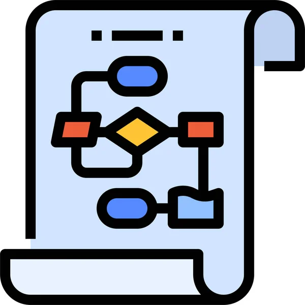 Document Flowchart Plan Icoon Fotografie Categorie — Stockvector