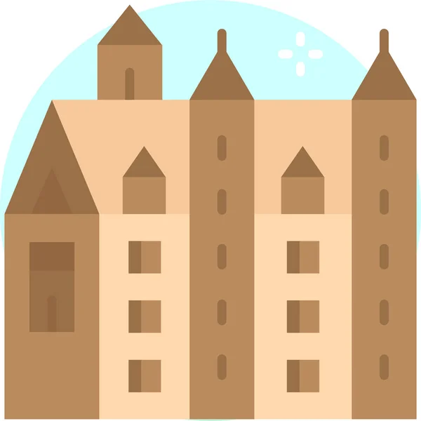 Neuschwanstein Castillo Hito Alemania Icono — Vector de stock