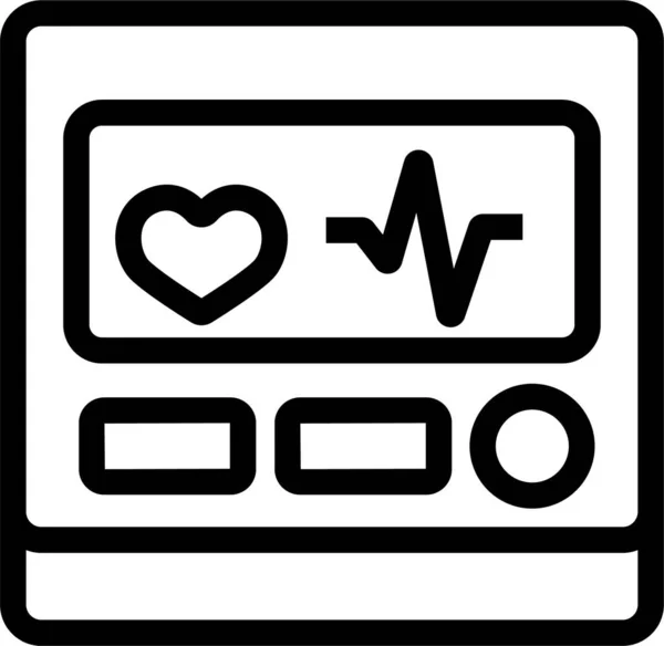 Icona Diagnostica Del Dispositivo Cardio — Vettoriale Stock