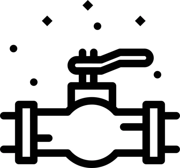 机械管道工管道工程图标 轮廓风格 — 图库矢量图片
