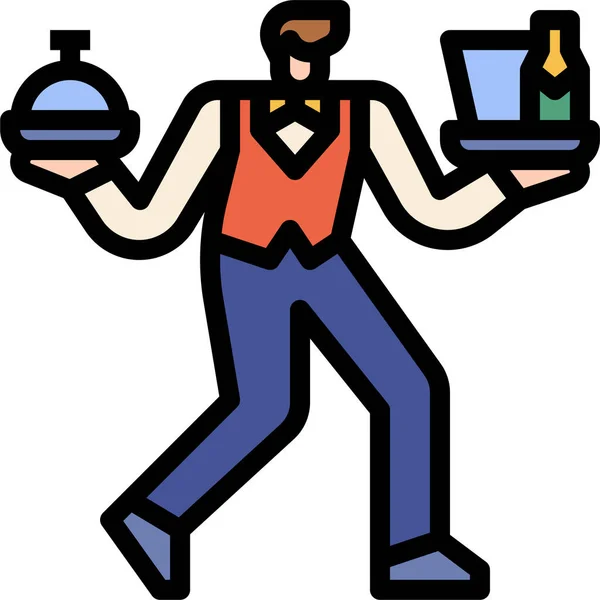 Service Restaurant Waiter Icon — Διανυσματικό Αρχείο