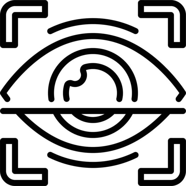 Eye Scan Erkennungssymbol Umrissstil — Stockvektor