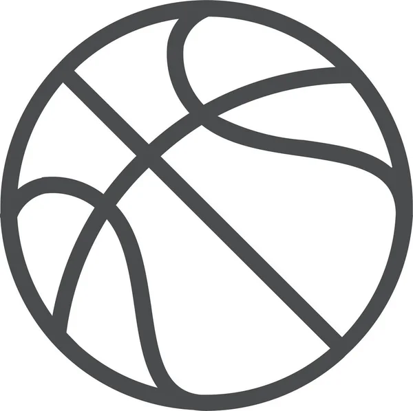 Icona Dello Sport Basket Atletico Stile Contorno — Vettoriale Stock