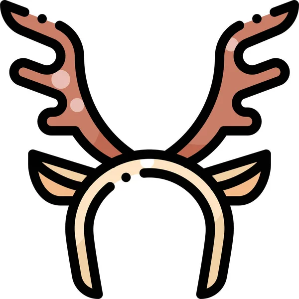 付属品ファイルのアントラー鹿のアイコンアウトラインスタイル — ストックベクタ