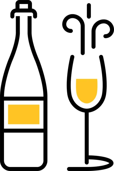 Ikona Szklanej Butelki — Wektor stockowy