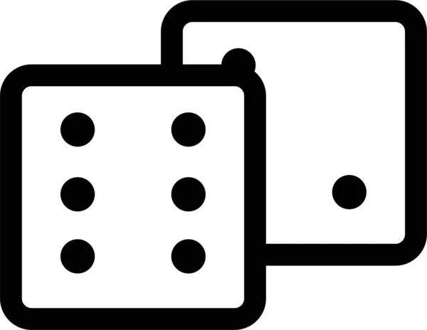 Καζίνο Ζάρια Εικονίδιο Παιχνιδιού Στυλ Περίγραμμα — Διανυσματικό Αρχείο