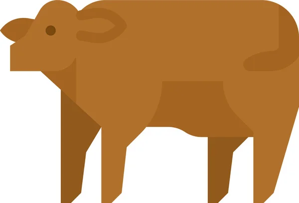Ikona Krowy Wołowej Płaskim Stylu — Wektor stockowy
