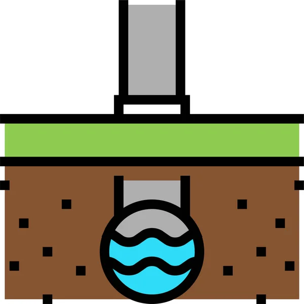Pipeline Drainage Equipment Icon — Vector de stock