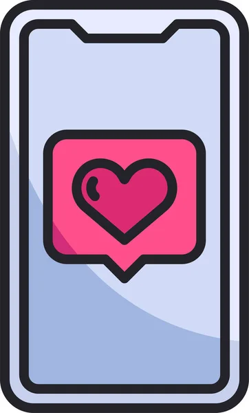 Love Mobile Notification Icon Loveromance Category —  Vetores de Stock