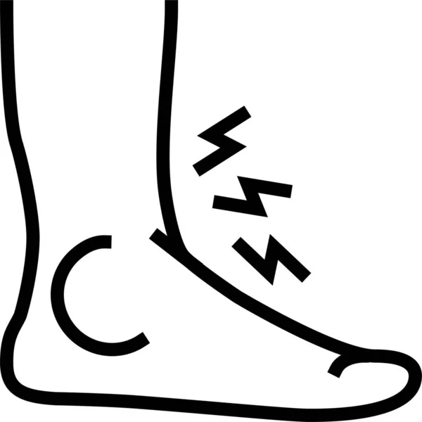 Foot Gout Pain Icon Outline Style — ストックベクタ