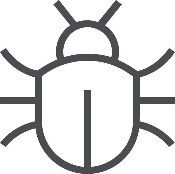 Beetle Bug Virus Icon Outline Style — Image vectorielle