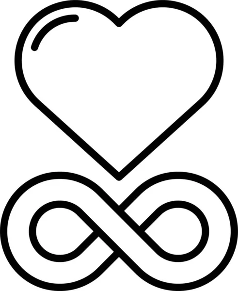 Eternal Heart Infinite Icon Valentinesday Category — Stock Vector