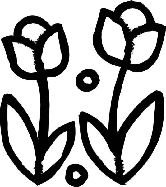 Bahar Kategorisinde Çiçek Doğası Gül Ikonu — Stok Vektör