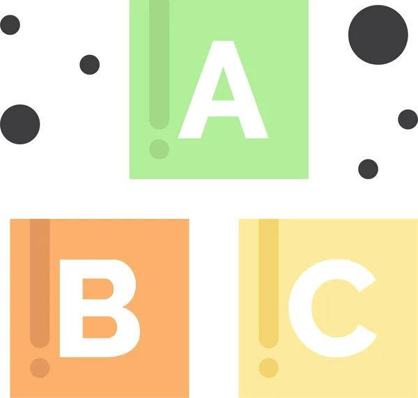 Alphabet Baby Blocks Icon Flat Style — Vetor de Stock