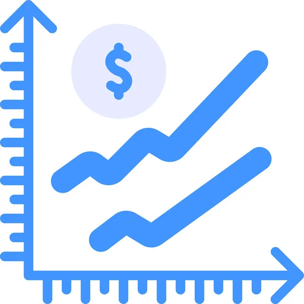 Icona Del Rapporto Grafico Linee — Vettoriale Stock