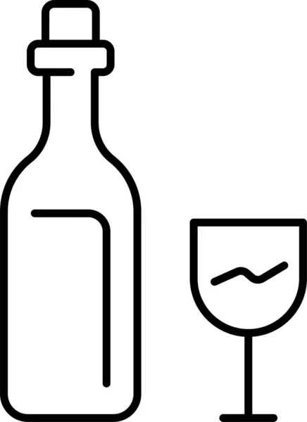 Champagne Glas Drinken Pictogram — Stockvector