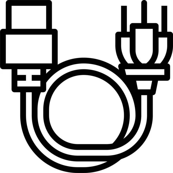Kabel Sladd Elektronisk Ikon — Stock vektor