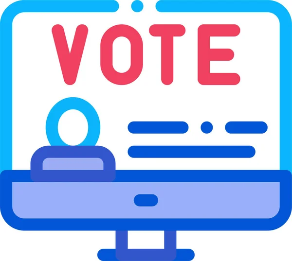 Computer Election Information Icon Filledoutline Style — Διανυσματικό Αρχείο