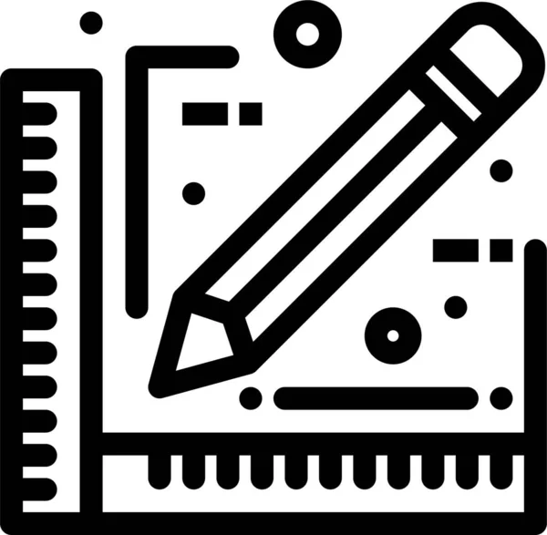 Pencil ruler architect icon outline style Vector Image