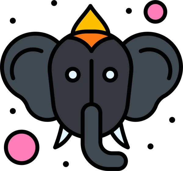 Creencias Ganesha Icono Hindú — Vector de stock