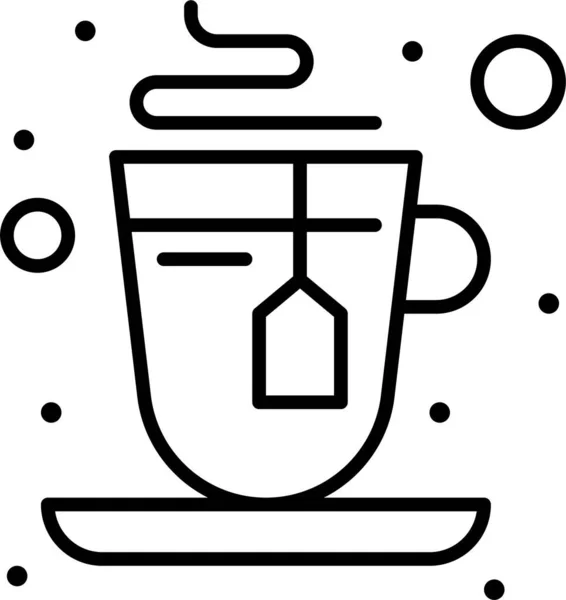 Tasse Heißer Tee Ikone Umriss Stil — Stockvektor