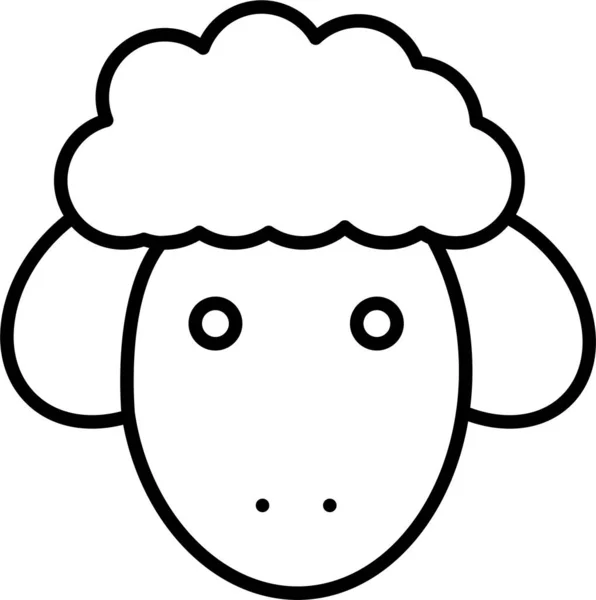 Πάσχα Αρνί Πρόβατα Εικονίδιο Στυλ Περίγραμμα — Διανυσματικό Αρχείο