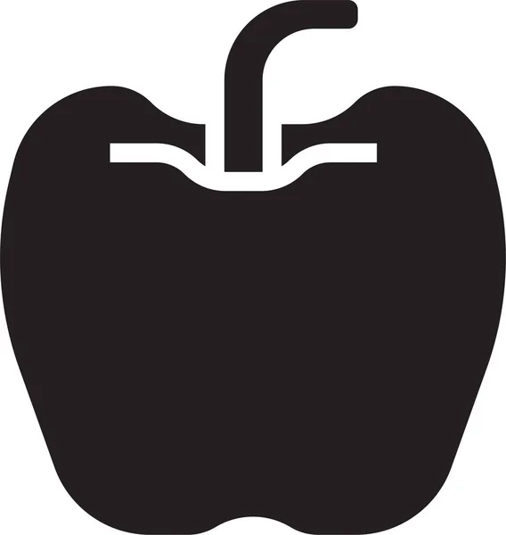 Apfel Diät Frucht Ikone Soliden Stil — Stockvektor