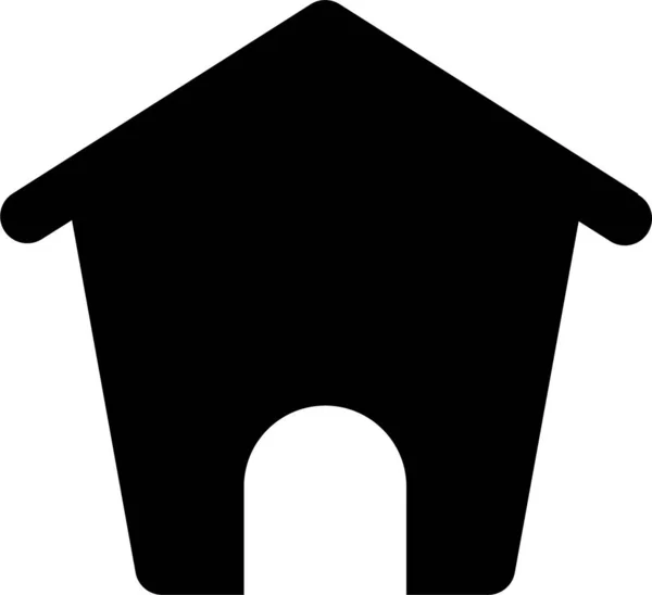Icono Casa Construcción Aventura Estilo Sólido — Vector de stock
