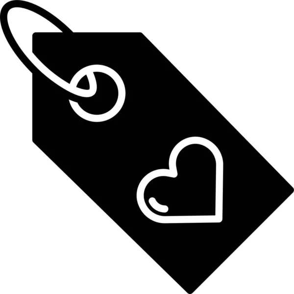 Heart Love Price Icon Solid Style — Stock Vector